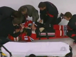 Hossa Taken Off on Stretcher After 