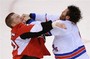 Senators' Neil Dukes It Out With Rangers' Prust