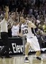 Ginobili Knocked Over on Three-Point Attempt