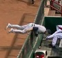 Brewers' Hart Flips into Dugout