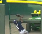 Brewers' Morgan Crashes into Gate, 