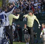 Rory McIlroy Sinks Chip Shot at the
