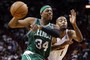Paul Pierce Dishes over the Shoulder to Garnett