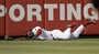 Phillies' Brown Lays Out for Catch