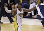 Hibbert Blocks Carmelo at the Rim