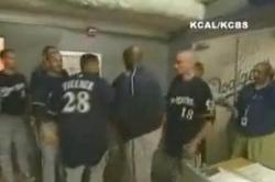 Prince Fielder Storms the Dodgers Locker Room
