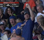 Fan Makes Catch While Holding Baby