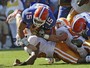 Tim Tebow Knocked Out by Sack